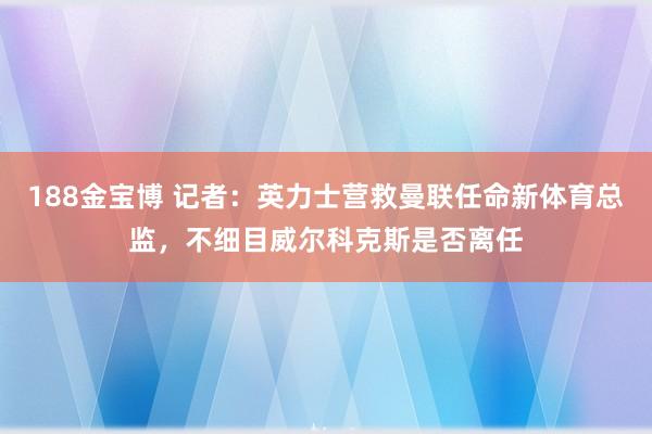 188金宝博 记者：英力士营救曼联任命新体育总监，不细目威尔科克斯是否离任