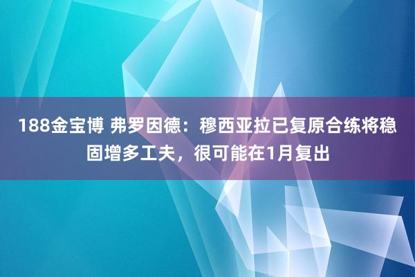 188金宝博 弗罗因德：穆西亚拉已复原合练将稳固增多工夫，很可能在1月复出
