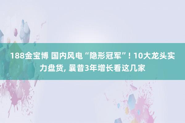 188金宝博 国内风电“隐形冠军”! 10大龙头实力盘货， 曩昔3年增长看这几家