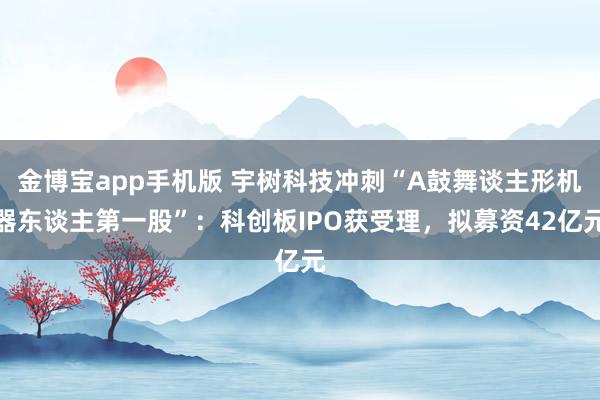 金博宝app手机版 宇树科技冲刺“A鼓舞谈主形机器东谈主第一股”：科创板IPO获受理，拟募资42亿元