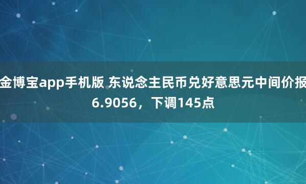 金博宝app手机版 东说念主民币兑好意思元中间价报6.9056，下调145点