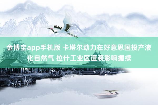 金博宝app手机版 卡塔尔动力在好意思国投产液化自然气 拉什工业区遭袭影响握续