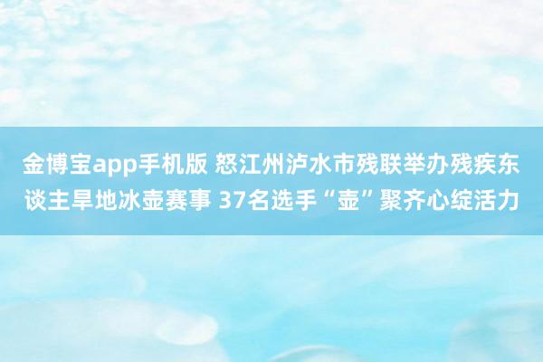 金博宝app手机版 怒江州泸水市残联举办残疾东谈主旱地冰壶赛事 37名选手“壶”聚齐心绽活力