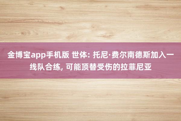 金博宝app手机版 世体: 托尼·费尔南德斯加入一线队合练， 可能顶替受伤的拉菲尼亚
