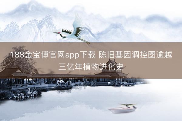 188金宝博官网app下载 陈旧基因调控图逾越三亿年植物进化史