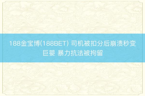 188金宝博(188BET) 司机被扣分后崩溃秒变巨婴 暴力抗法被拘留