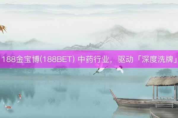 188金宝博(188BET) 中药行业，驱动「深度洗牌」