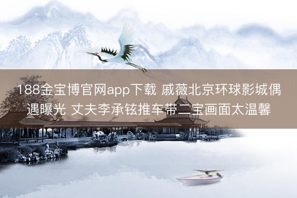 188金宝博官网app下载 戚薇北京环球影城偶遇曝光 丈夫李承铉推车带二宝画面太温馨