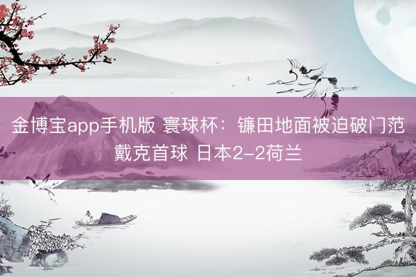 金博宝app手机版 寰球杯：镰田地面被迫破门范戴克首球 日本2-2荷兰
